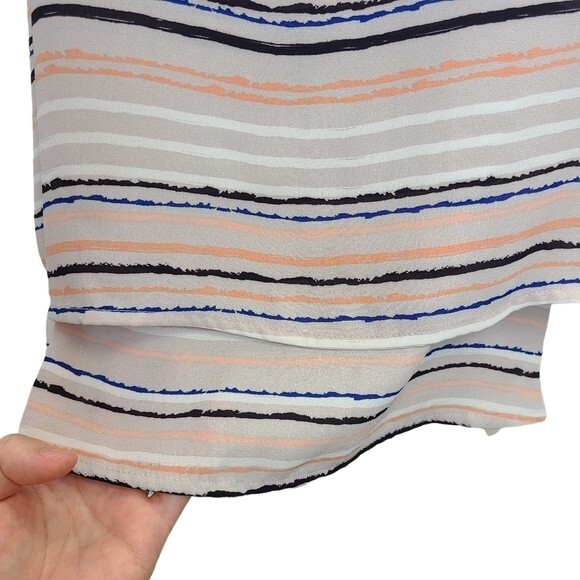 Zac & Rachel Double Tiered Striped Loose Sleeveless Top M - Picture 3 of 9